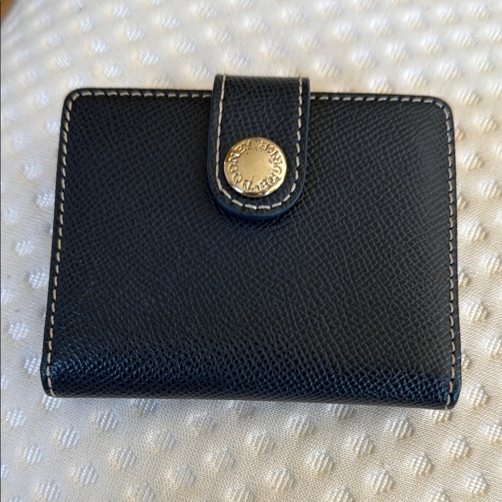 Elegant NAVY Card Holder with Silver Detail